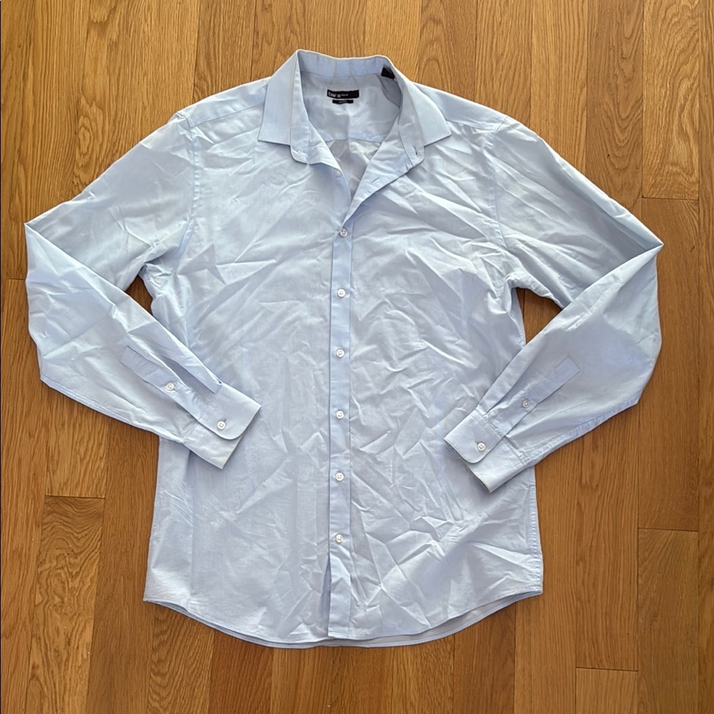 Bar III Blue Dress Shirt Classic Long-Sleeve